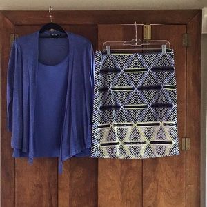 Nic+Zoe Skirt with top and sweater